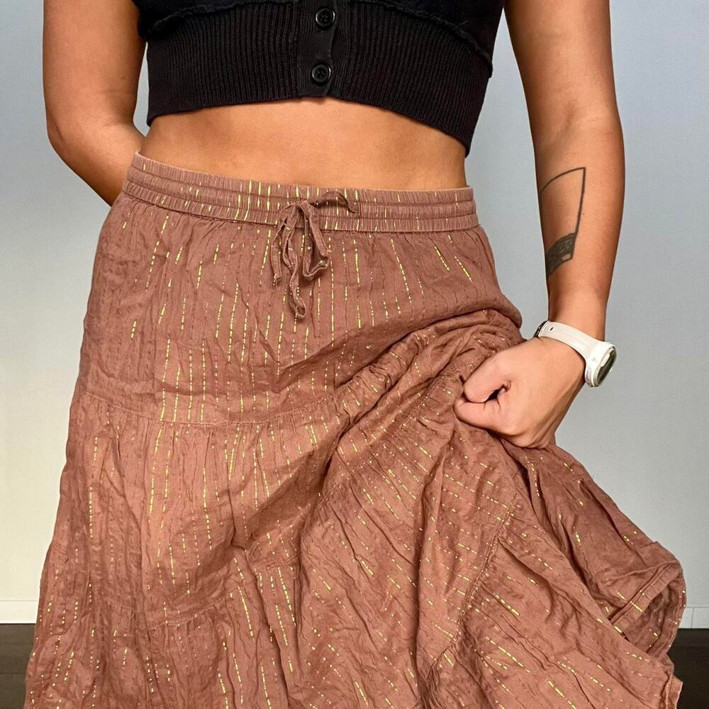 Y2k bohemian midi skirt